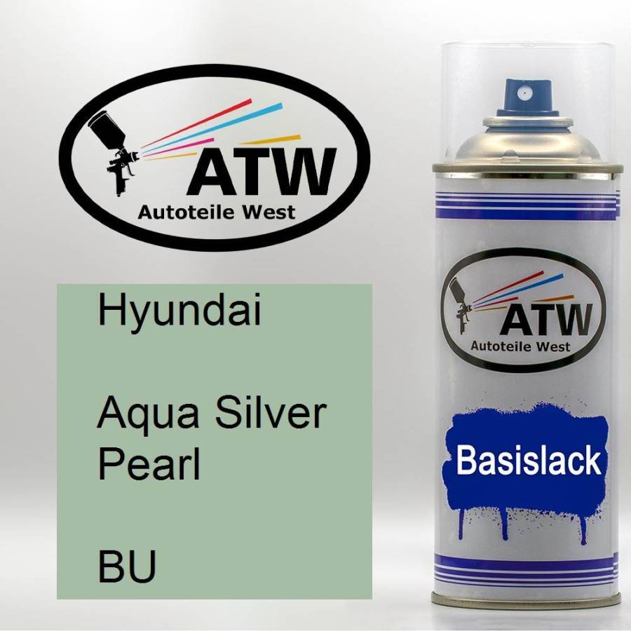 Hyundai, Aqua Silver Pearl, BU: 400ml Sprühdose, von ATW Autoteile West.